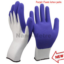 NMSAFETY 13 Gauge heißer Verkauf kaufen Schutzhandschuhe lila Schaum Latex Handschuhe